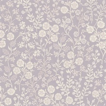Liana Periwinkle Raised Berry &amp; Floral  Wallpaper