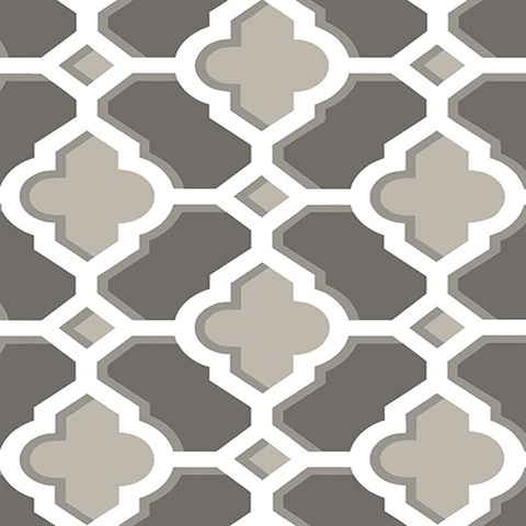 Lido Grey Quatrefoil