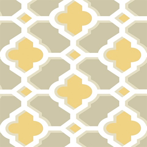 Lido Mustard Quatrefoil