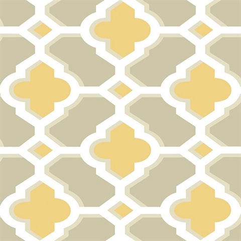 Lido Mustard Quatrefoil