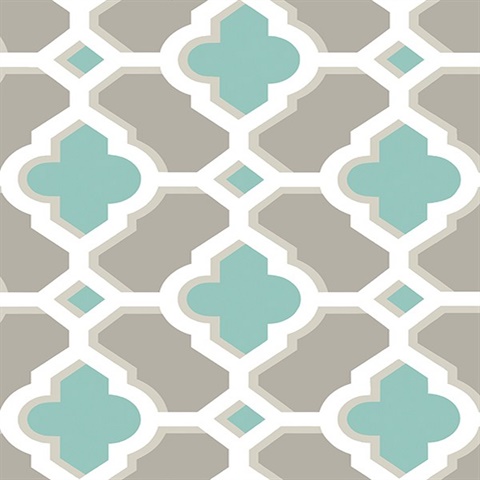 Lido Turquoise Quatrefoil