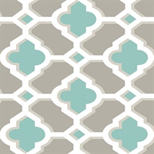 Lido Turquoise Quatrefoil