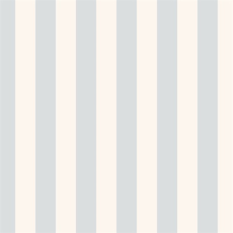 Light Beige and Pale Blue Vertical 1.25in Stripe Prepasted Wallpaper