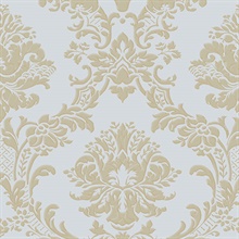 Light Blue and Gold Dimitrie Damask