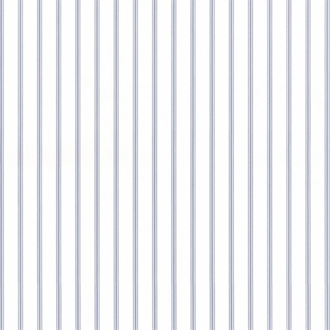 Light Blue and White Ticking Stripe Prepasted Wallpaper