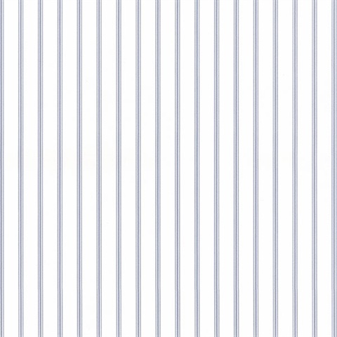 Light Blue and White Ticking Stripe Prepasted Wallpaper