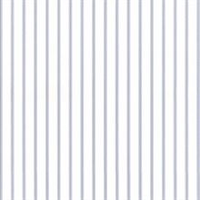 Light Blue and White Ticking Stripe Prepasted Wallpaper