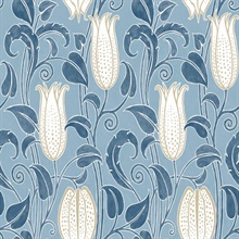 Light Blue Canterbury Floral Bells Wallpaper