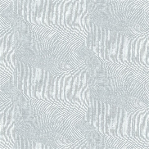 Light Blue Folly Textured Ink Linework Wallpaper