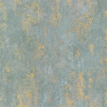 Light Blue & Gold Faux Regal Texture Wallpaper