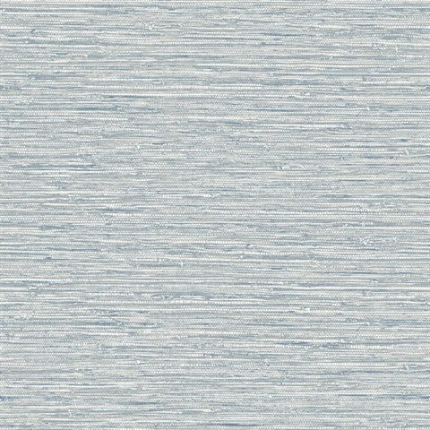 Light Blue Isla Jute Faux Grasscloth Wallpaper