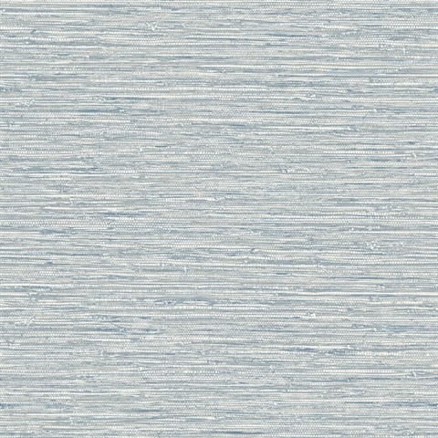 Light Blue Isla Jute Faux Grasscloth Wallpaper