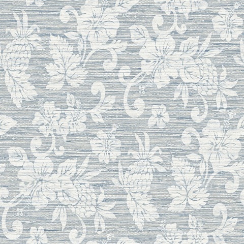 Light Blue Juno Island Floral Wallpaper