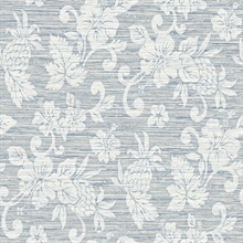 Light Blue Juno Island Floral Wallpaper