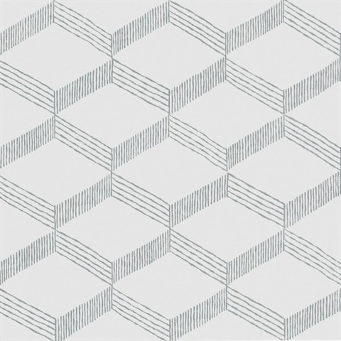 Palisades Natural Paperweave Diamond Wallpaper Smokey Blue Wallpaper