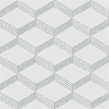 Palisades Natural Paperweave Diamond Wallpaper Smokey Blue Wallpaper