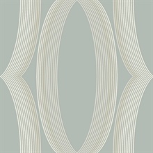 Light Blue Progression Large Ogee Wallpaper