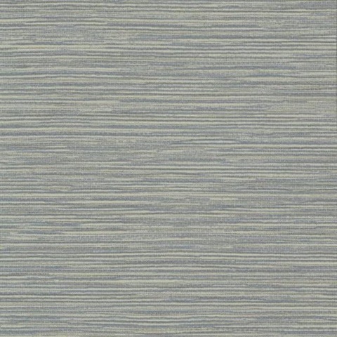 Light Blue Ramie Faux Weave Horizontal Textured Wallpaper