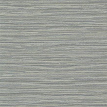 Light Blue Ramie Faux Weave Horizontal Textured Wallpaper