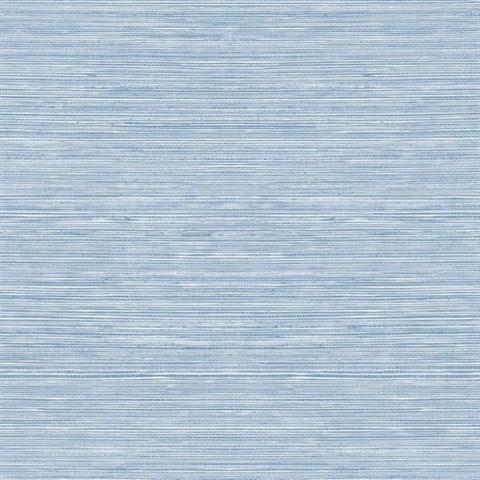 Light Blue Textured Grasscloth Wallpaper