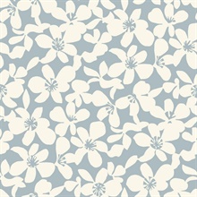 Light Blue Textured Wildflower Free Spirit Wallpaper