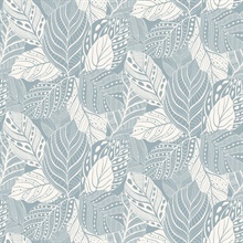 Light Blue Vinca Leaf Wallpaper