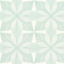 Light Blue & White Roulettes Art Deco Wallpaper