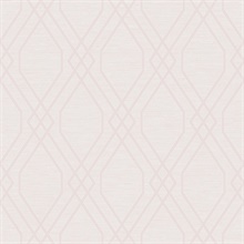 Light Blush Diamond Geo Metallic Trellis Wallpaper