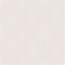 Light Blush Diamond Geo Metallic Trellis Wallpaper