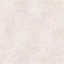 Light Blush Taupe Pearlescent Glitter Feather Wallpaper