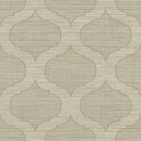 Light Brown Large Ogee On Textured Textile Strings Background Wallpape