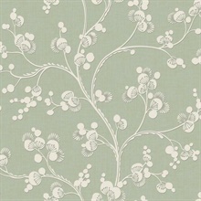 Light Green Dahlia Trail Prepasted Wallpaper