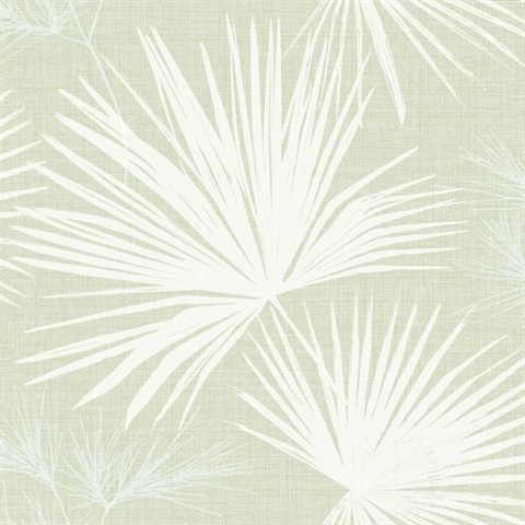 Light Green Hatteras Coastal Fronds Wallpaper