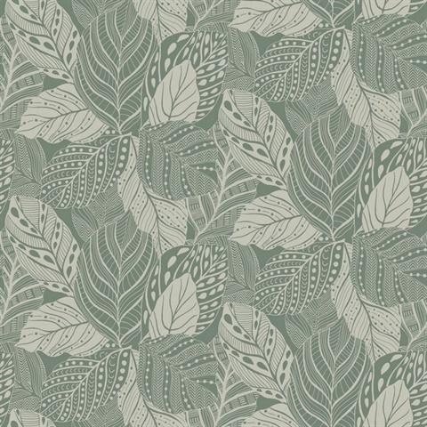 Light Green Vinca Leaf Wallpaper