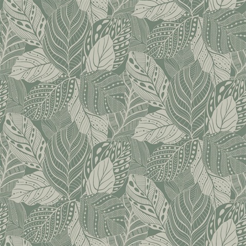 Light Green Vinca Leaf Wallpaper