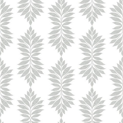 Light Grey Broadsands Botanica Leaves Wallpaper