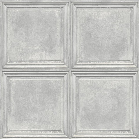 Light Grey Charleston Faux Wood Panels Wallpaper