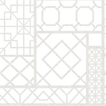Light Grey & Cream Geometric Trellis Wallpaper