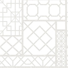 Light Grey & Cream Geometric Trellis Wallpaper