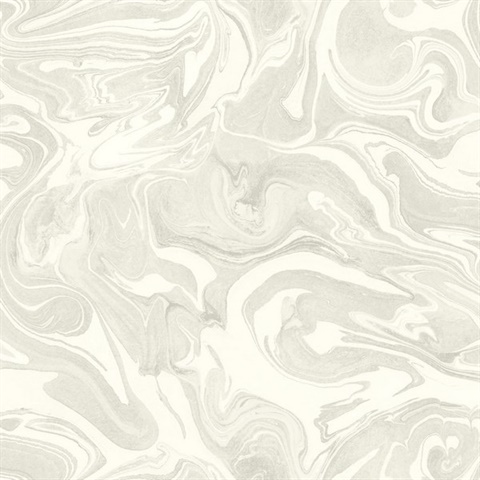 Light Grey & Cream Oil and Water Contemporary Wallpaper