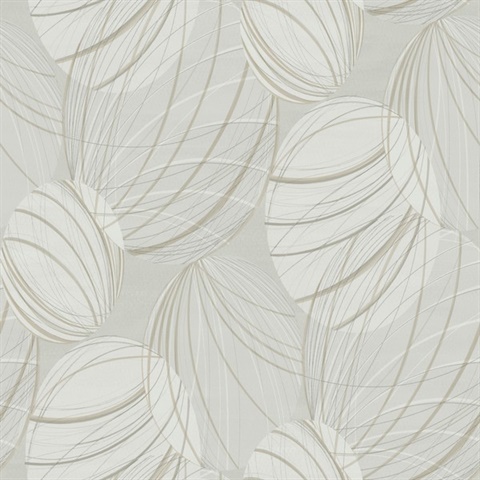 Light Grey Floating Sketchy Line Lanterns Wallpaper