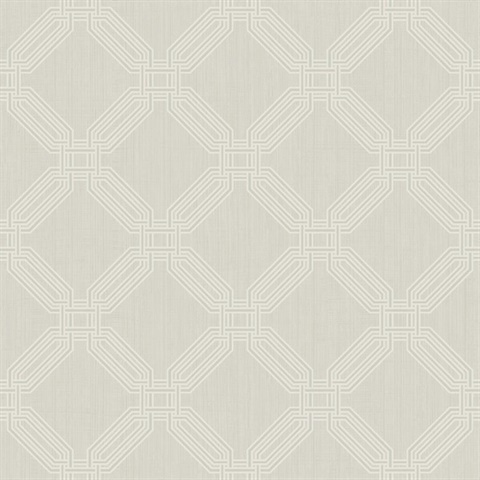 Light Grey Geometric Interlocking Octagons Wallpaper