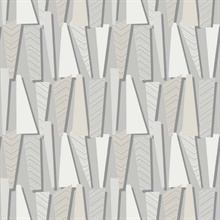 Light Grey Geometric Retro Trapazoid Wallpaper