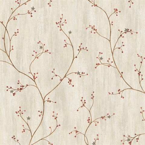 Light Grey Justine Light Grey Berry Trail Wallpaper