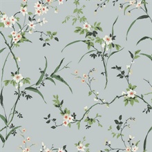 Light Grey Painterly Floral & Leaf  Wallpaper