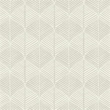 Light Grey Palm Leaves Thatch Prepasted Wallpaper