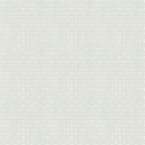 Light Grey Paradise Island Faux Basketweave Wallpaper