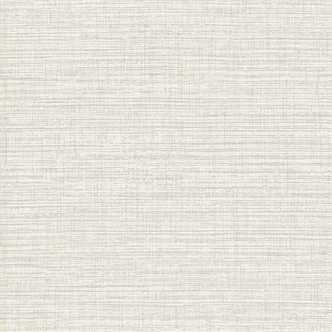 Light Grey Plain Crosshatch Linen Textile String Wallpaper