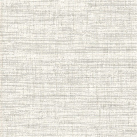 Light Grey Plain Crosshatch Linen Textile String Wallpaper