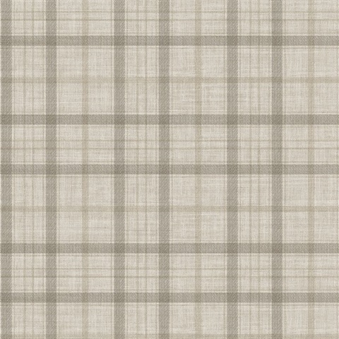 Light Grey Ralph Plaid Wallpaper